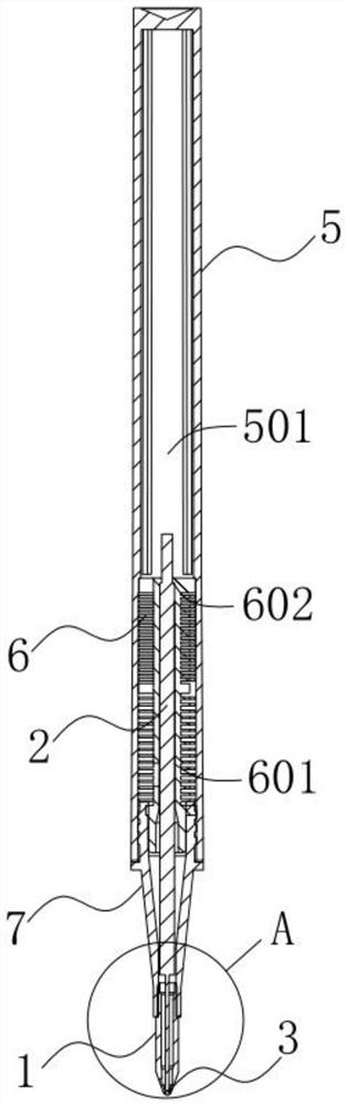 Direct liquid type refill capable of being used for pressing writing pen