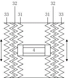 Vertical pneumatic optical effect analog device