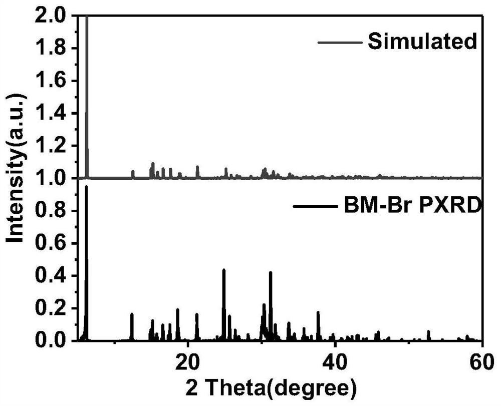 Benzimidazole cationic two-dimensional perovskite material as well as preparation method and application thereof