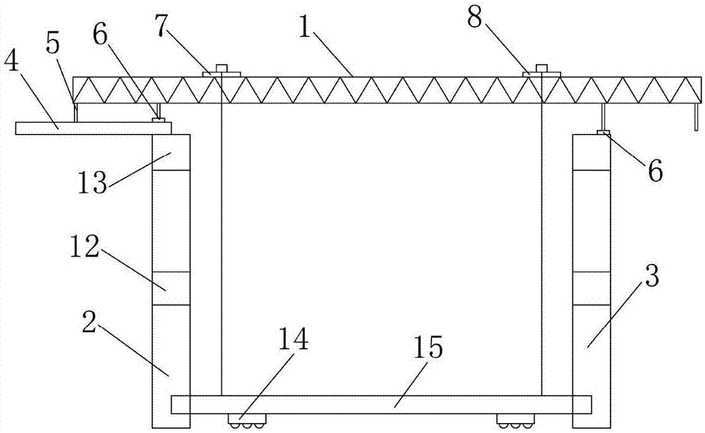 H-shaped combined highway and railway bridge deck slab lifting device and method