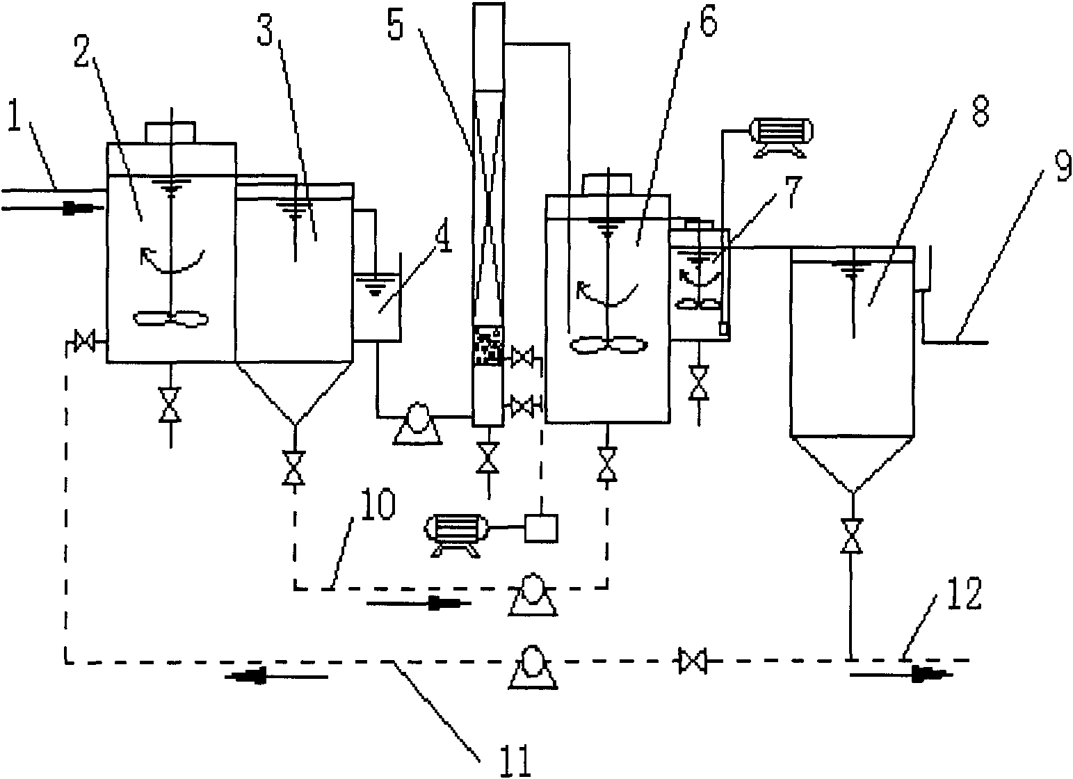 Biological sewage treatment device and method for synchronous nitrogen and phosphorus removal and sludge reduction