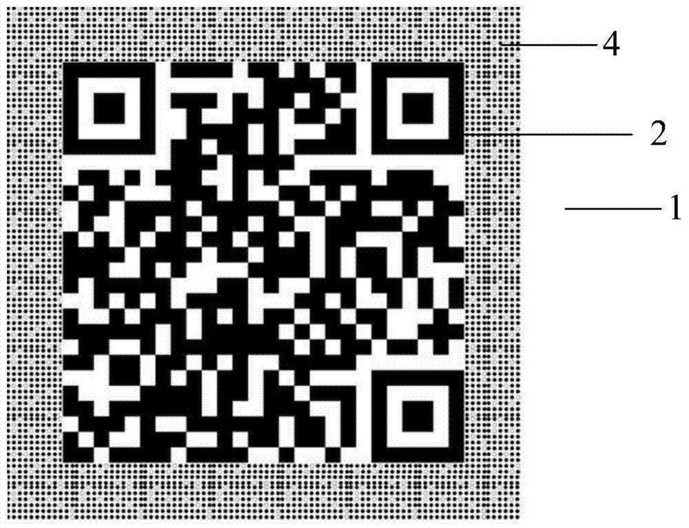 Mark formed by dot matrixes and two-dimensional code and generation and identification method of mark