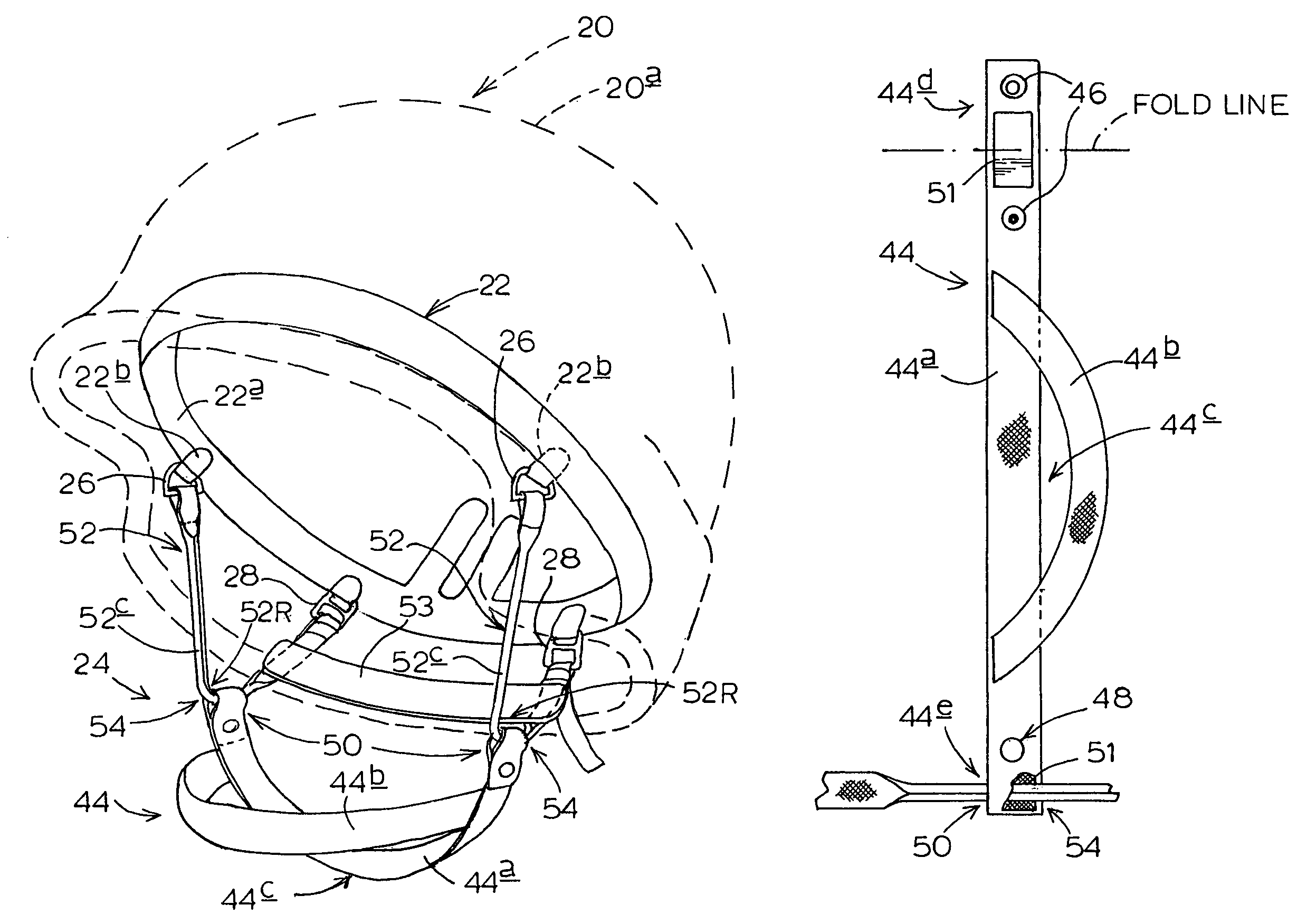 Helmet chin-strap harness structure