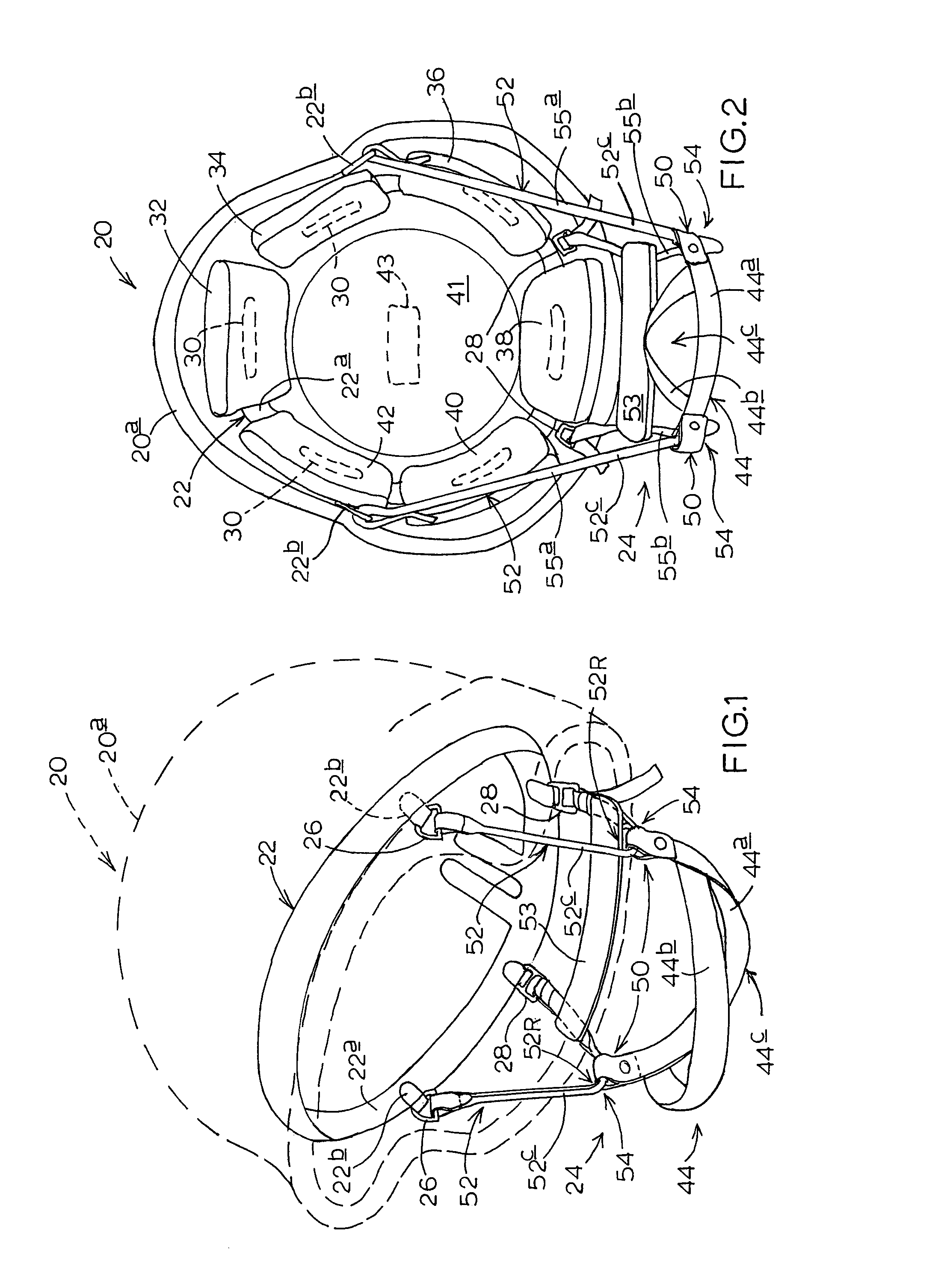 Helmet chin-strap harness structure