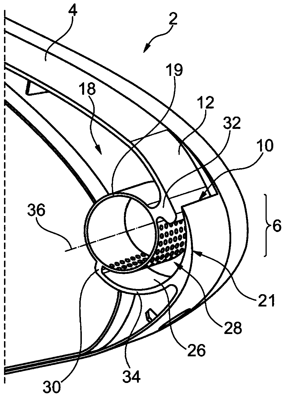 One-piece component with active flow control