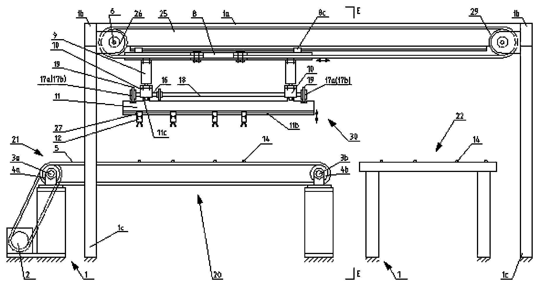 Reinforcing steel bar movement conveying mechanism of welding machine of mesh