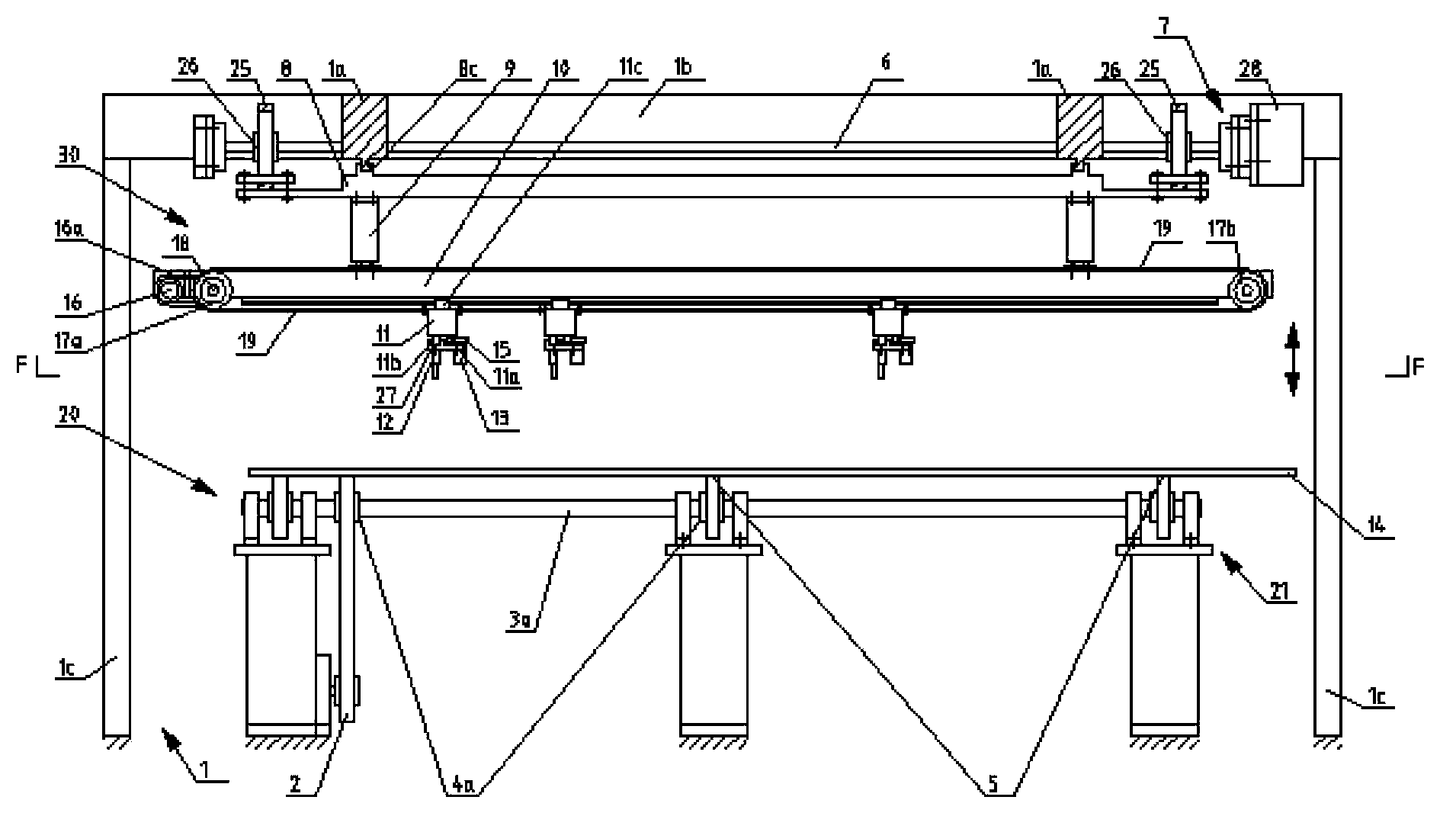 Reinforcing steel bar movement conveying mechanism of welding machine of mesh