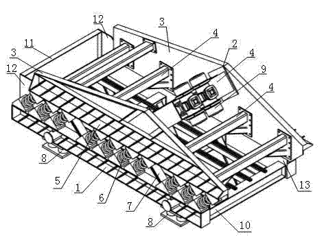 A two-mass near-resonance sieve with sieve frame and sieve bed separated