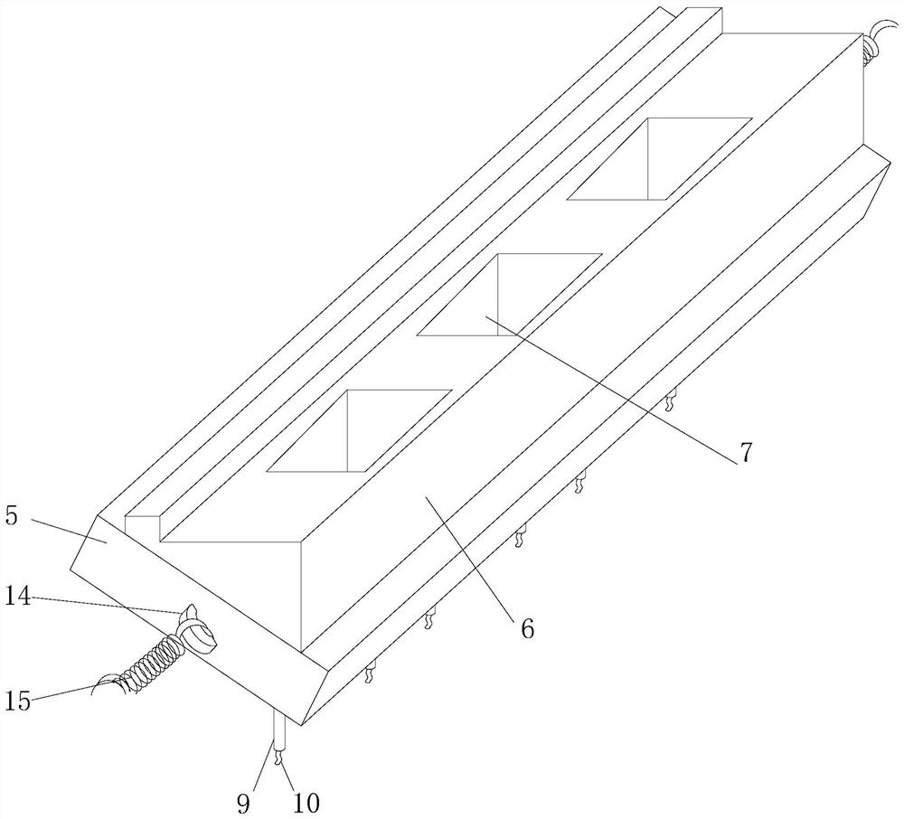 Center island type slope supporting device for foundation engineering construction