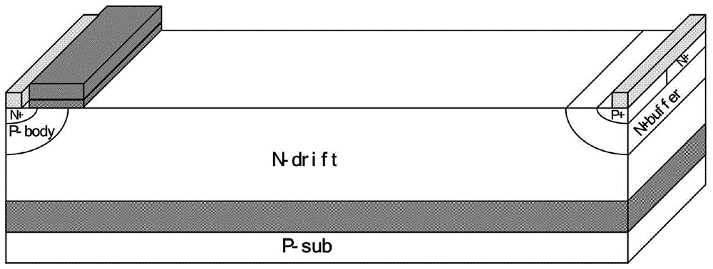 A reverse conduction double gate insulated gate bipolar transistor