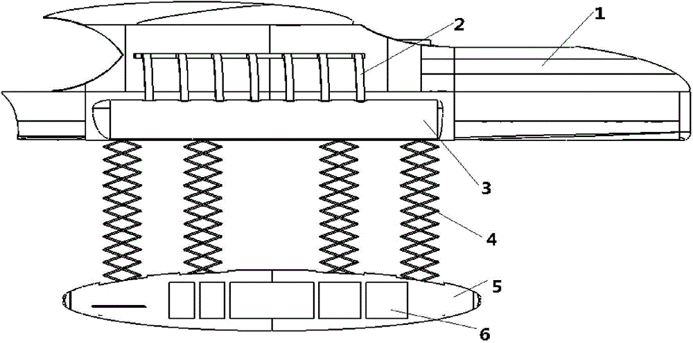 Low-noise separation type underwater sightseeing three-body yacht