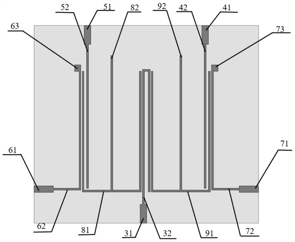 Four-path orthogonal signal generator based on E-type resonators