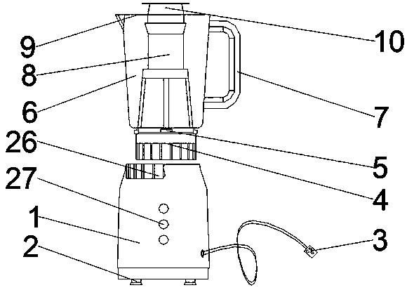 Kitchen juice squeezing and stirring machine