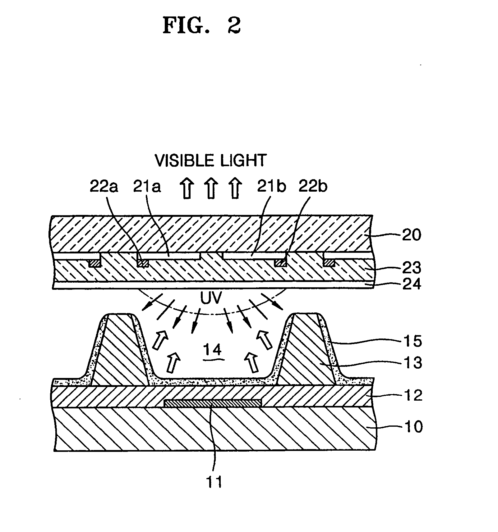 Plasma display panel with discharge cells having curved concave-shaped walls