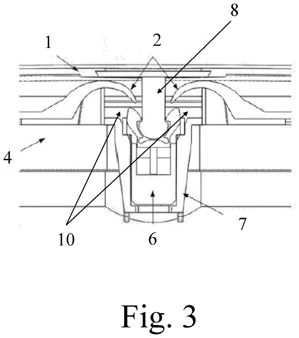 Dispensing Tub with Spreader/Retainer Ribs on the Cover