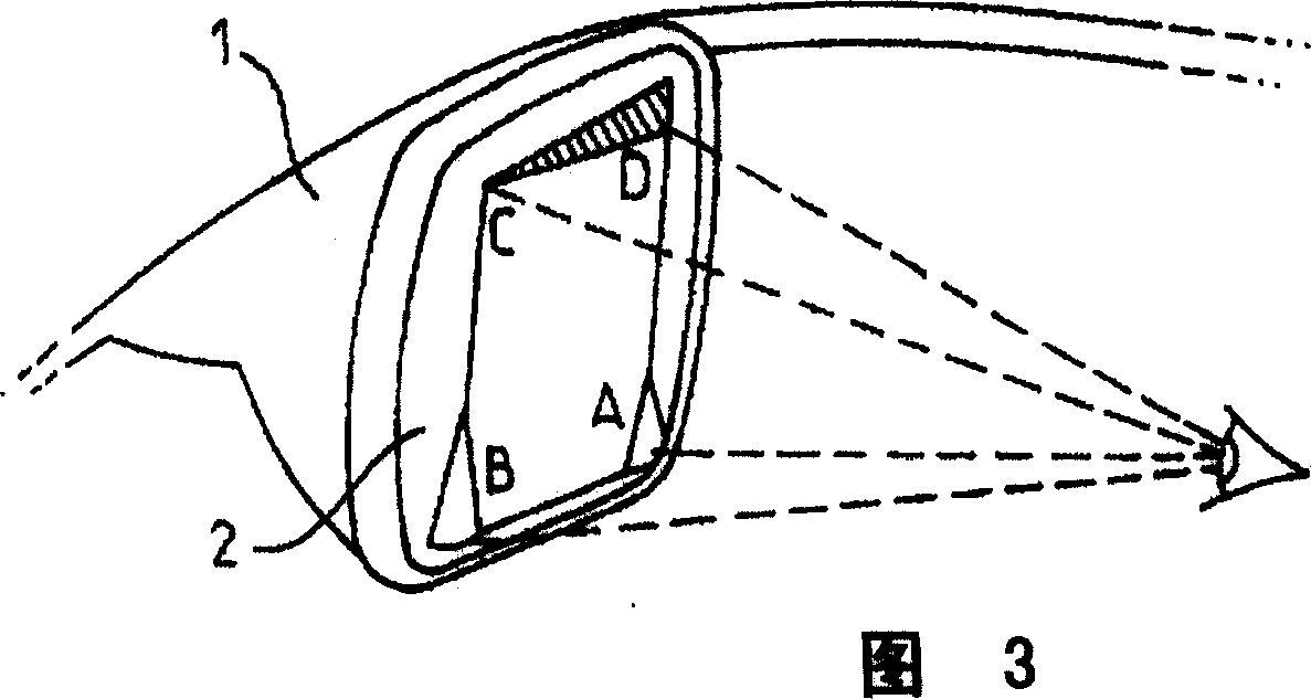 Method for increasing the field of vision in the mirror of a vehicle outside rearview mirror assembly and vehicle on which said method is implemented