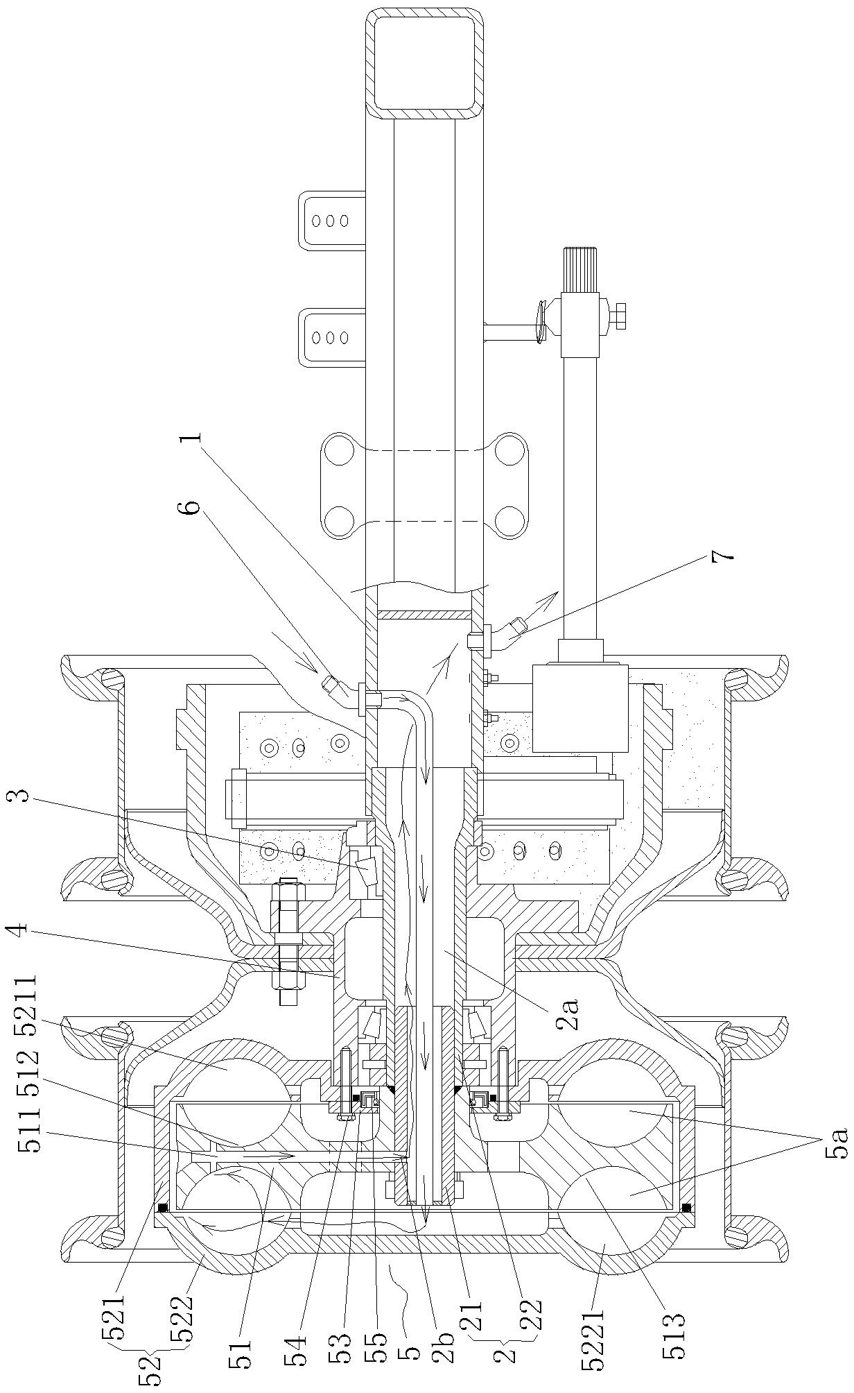 Auxiliary brake device applied to non-drive axle