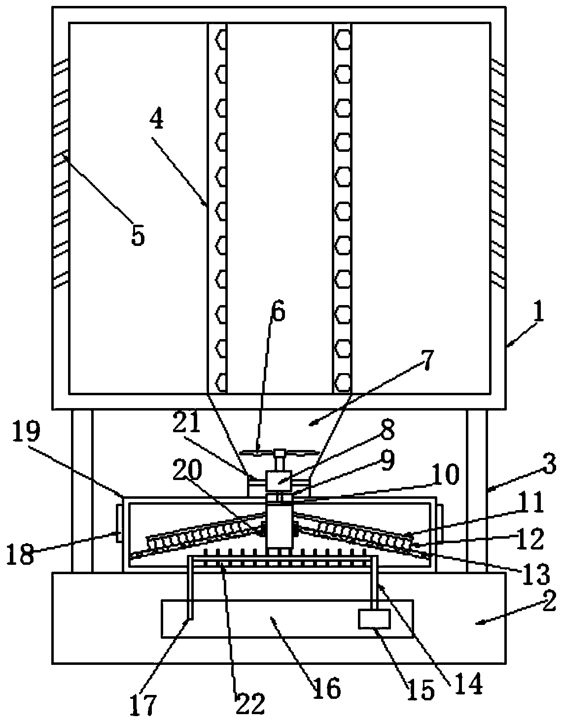 A central high and low cabinet with good heat dissipation and dust removal performance