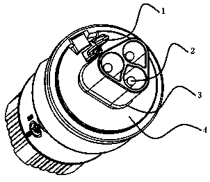 Anti-interference low-loss drop-shaped waterproof connector for power distribution control equipment