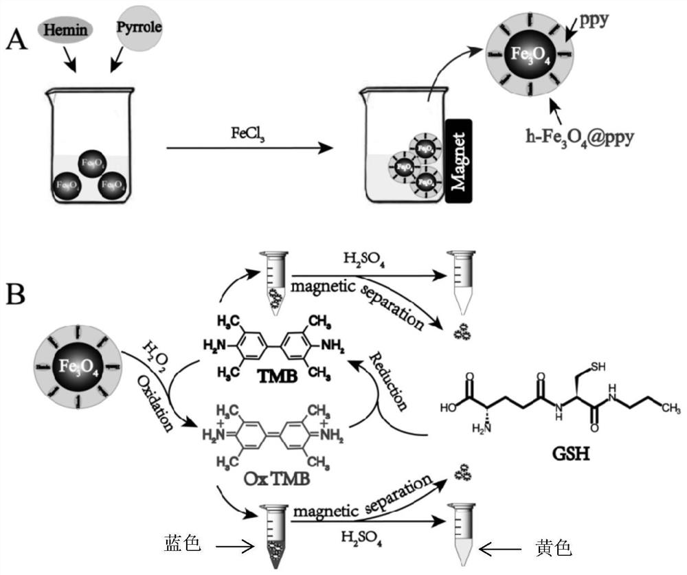 A method for detecting glutathione and/or hydrogen peroxide based on a colorimetric biosensor