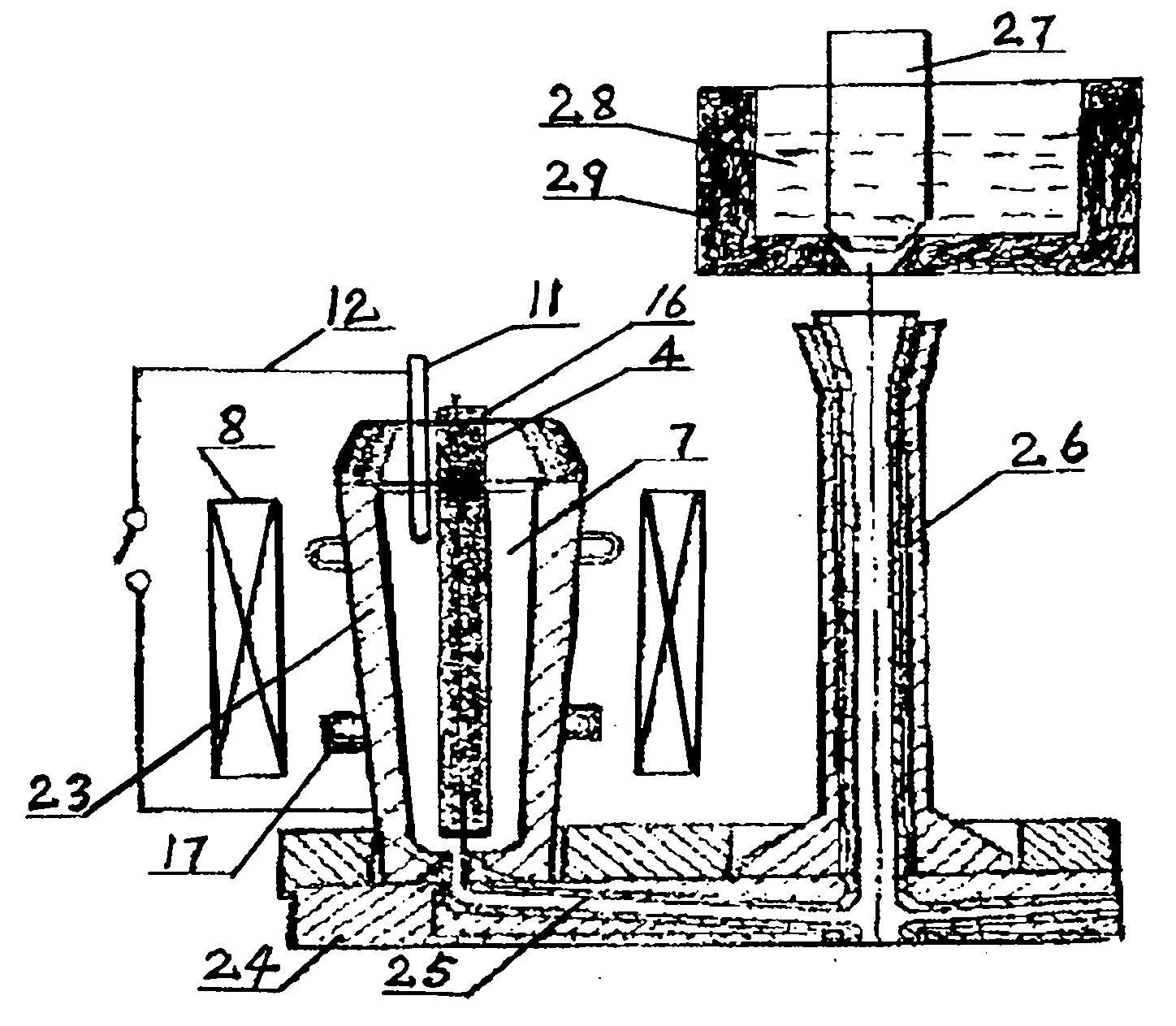 Process and equipment for preparing nanoparticle-reinforced metal matrix composite material