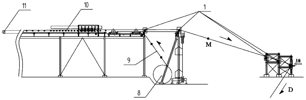 Traction system and method for rapid replacement of flexible belt of long-distance overhead belt conveyor