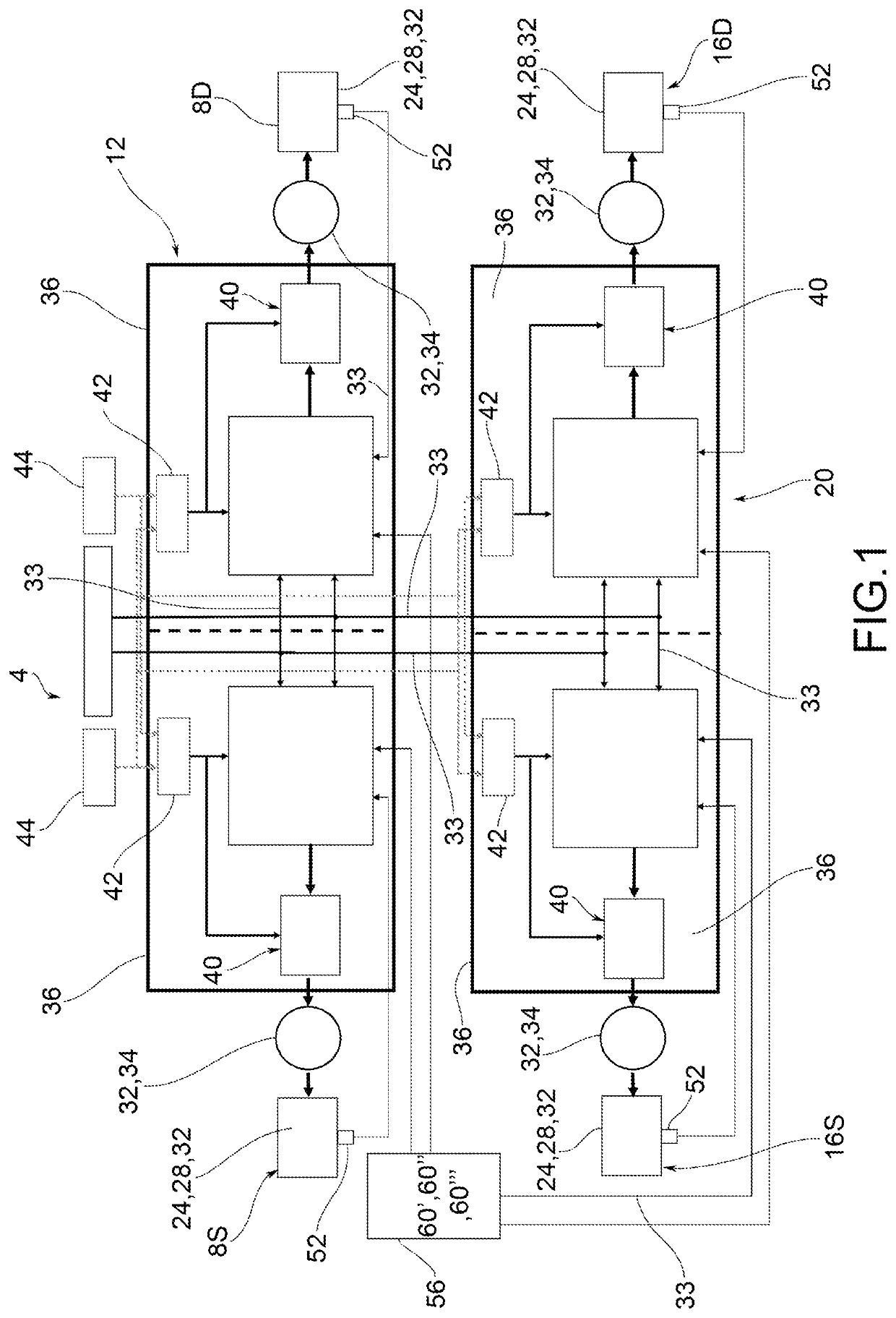 Brake by wire braking system for vehicles, provided with electric actuation and electric back-up