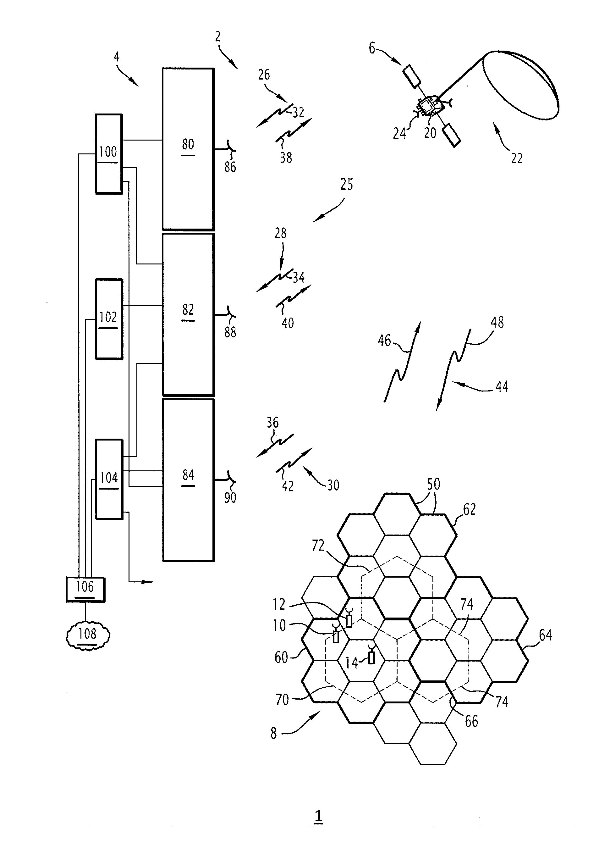 System and method for managing multiple transmission resources of a spatial multi-cell radio-communication system