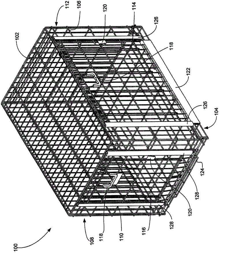 Collapsible wire crate and method of assembly