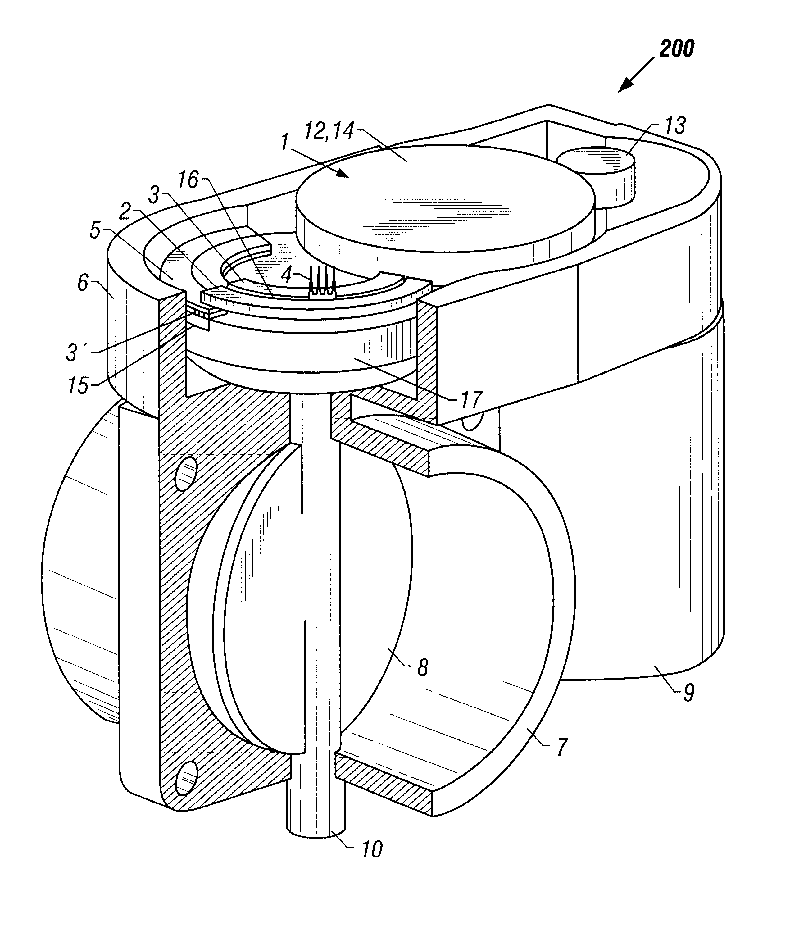 Hall effect rotation sensor for a throttle valve unit