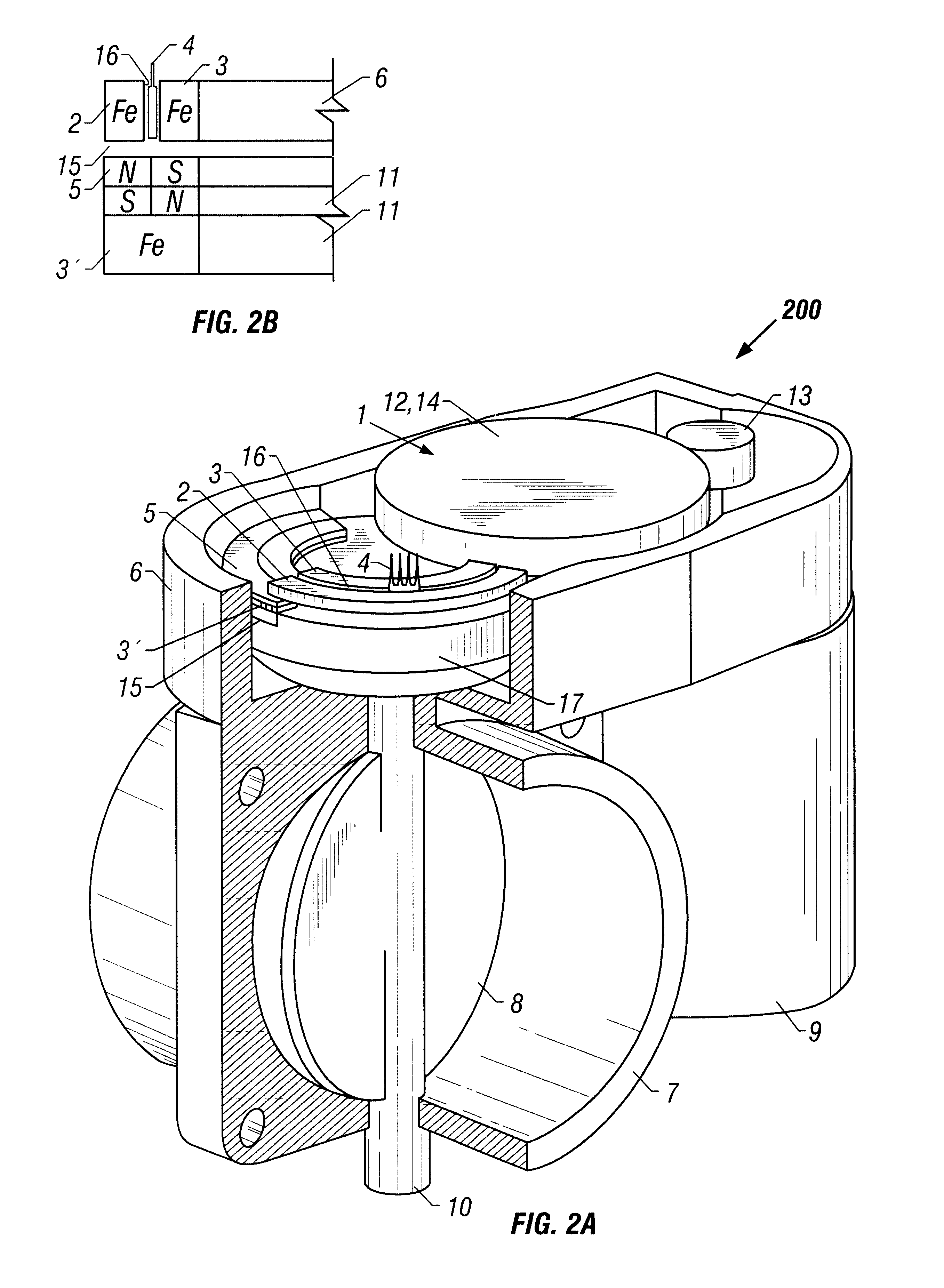 Hall effect rotation sensor for a throttle valve unit