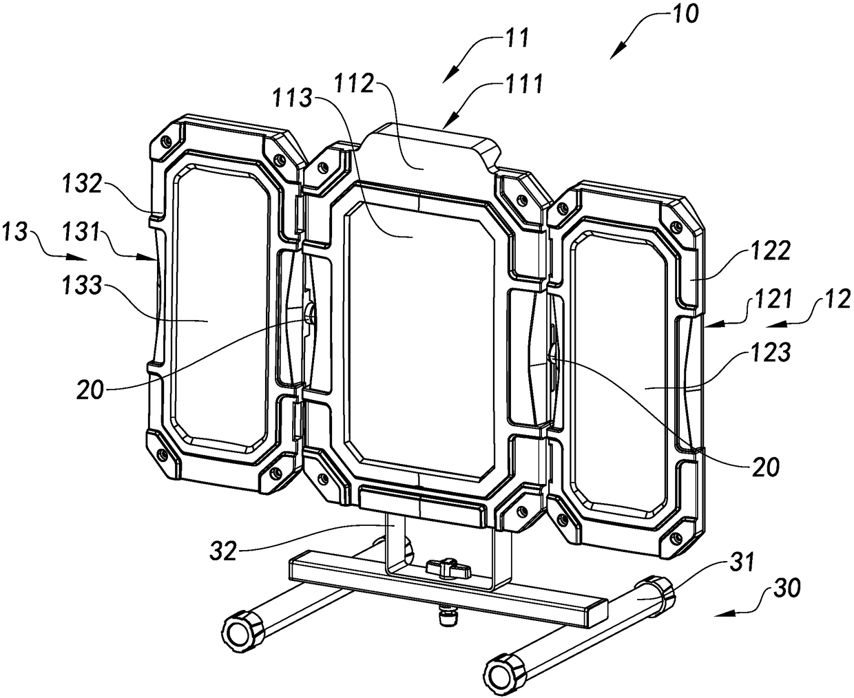 Adjustable working lamp and light dimming method thereof