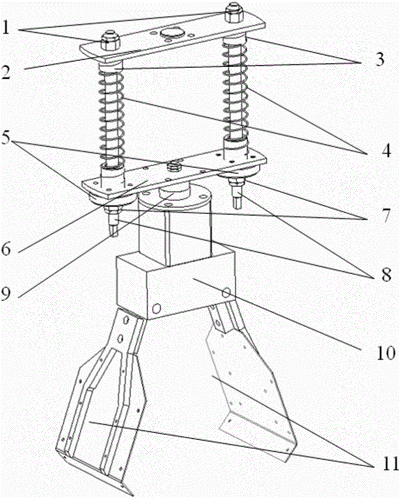 Robot end execution protection mechanism with one-way buffering function