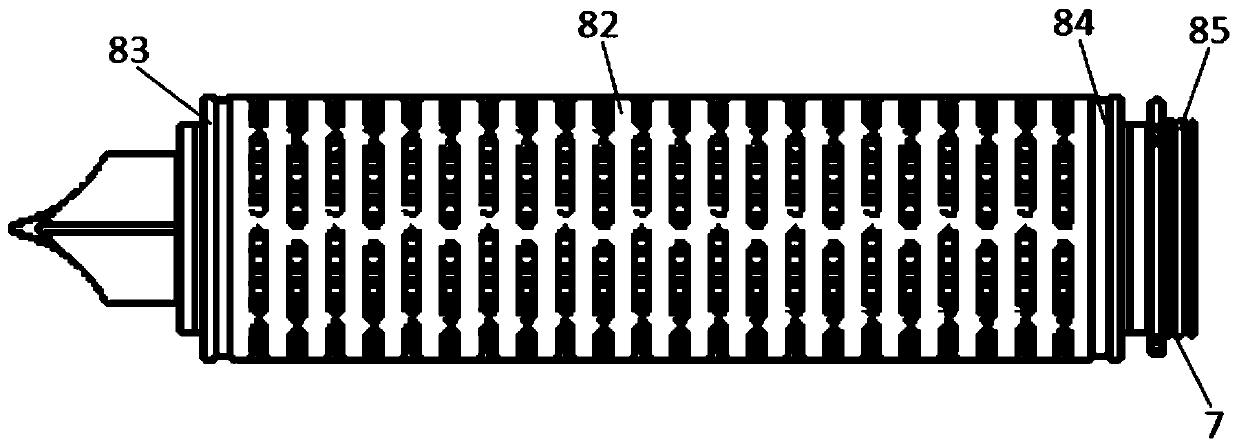 Built-in large-flow filtering element