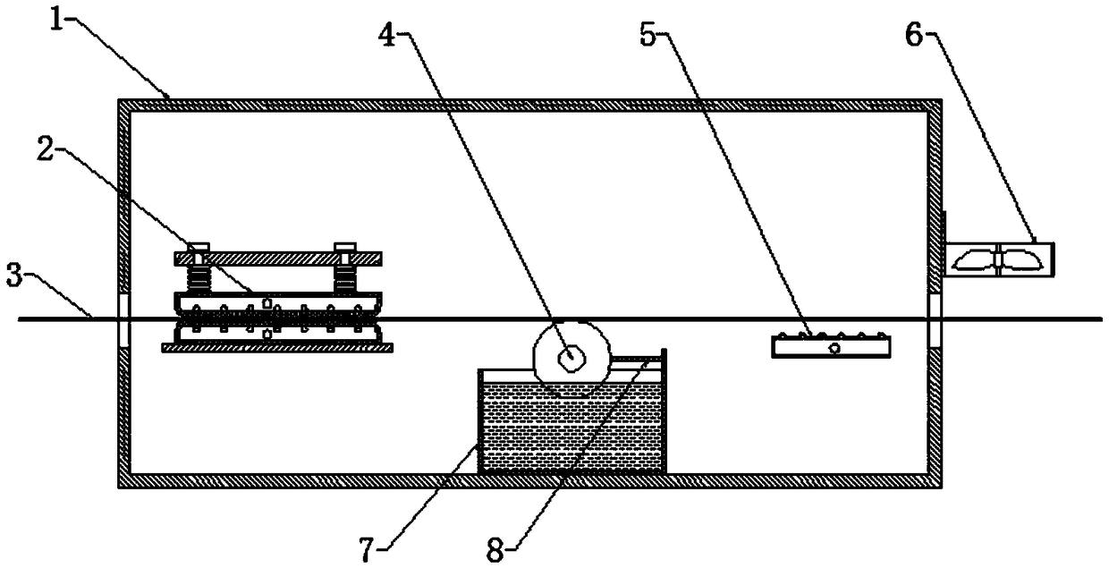 Gluing device for performing processing production on carpets