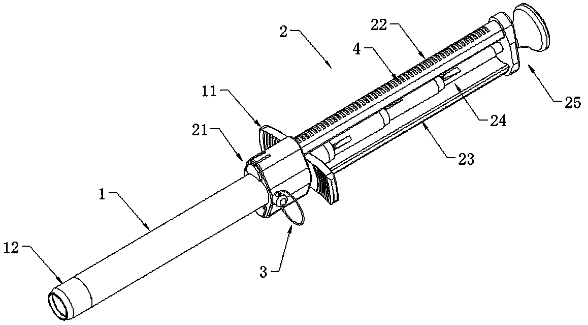 Special injector for telescopic push rod type chain hemostatic device