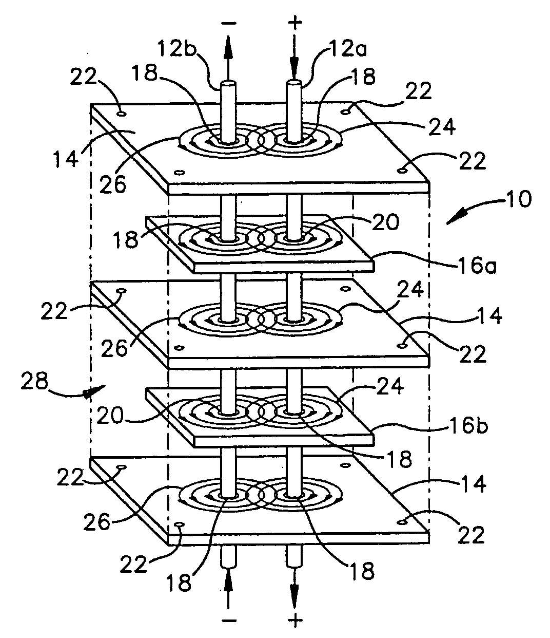 Universal energy conditioning interposer with circuit architecture