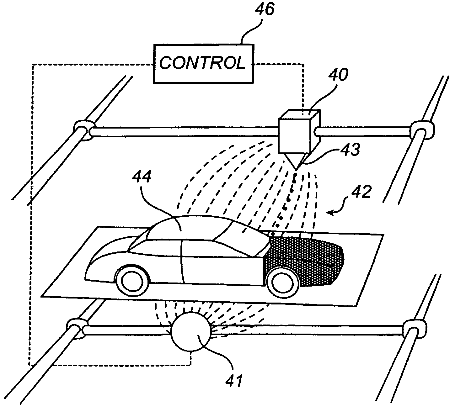 Method and apparatus for applying a coating on a three dimensional surface