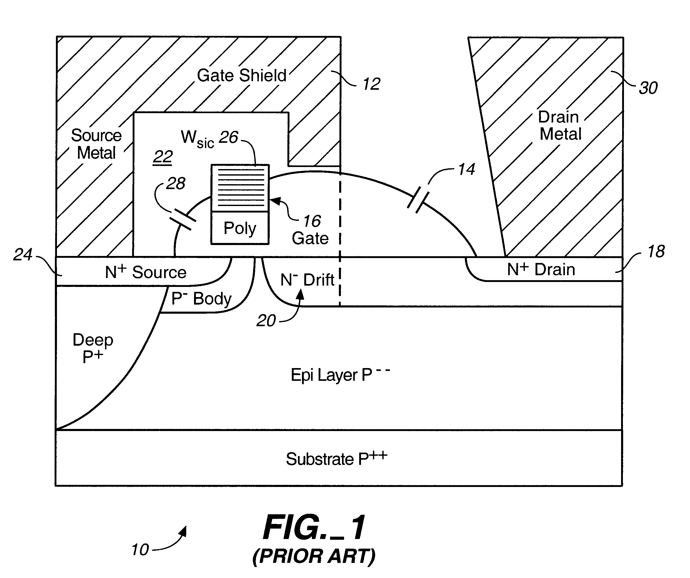 Microwave field effect transistor structure on silicon carbide substrate