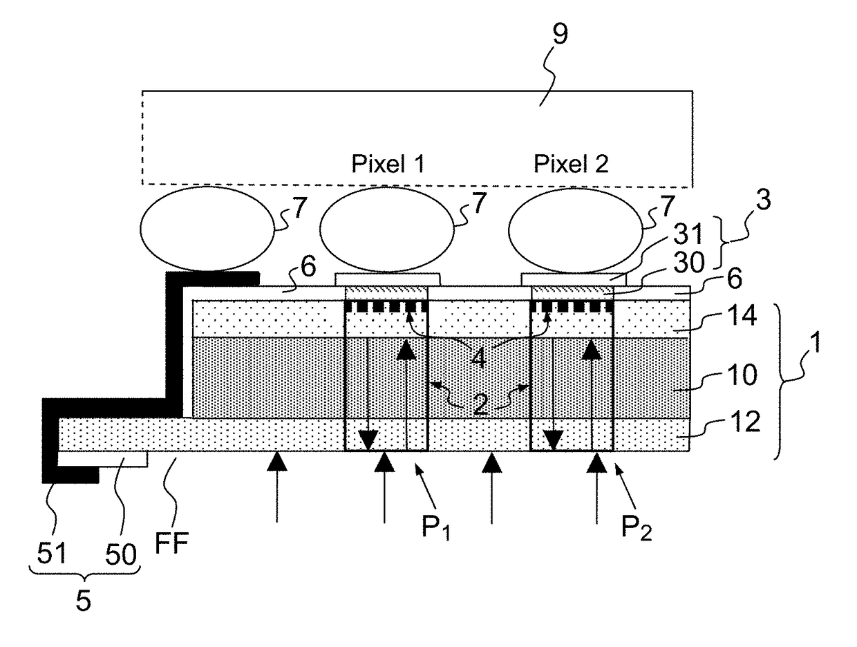 Quantum detection element with low noise and method for manufacturing such a photodetection element