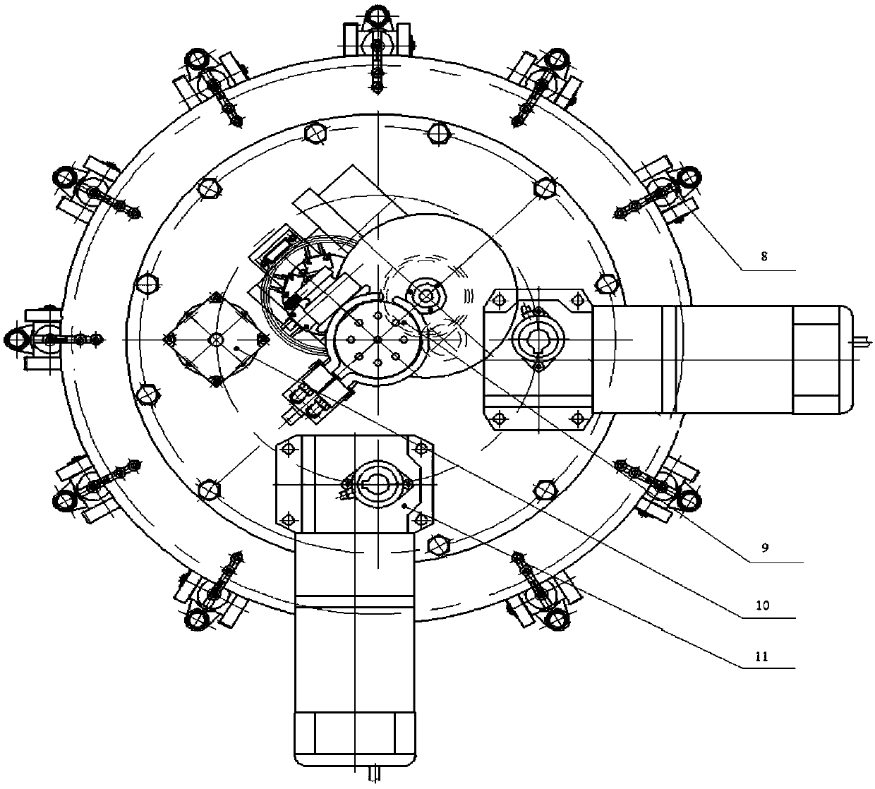 Space motion device for hemispherical resonance gyro coating