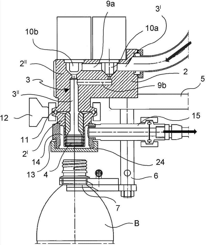 Filling device, filling machine and method for filling container