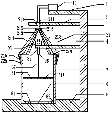 Barrel-shaped material clamping device achieving grinding and scrap removal