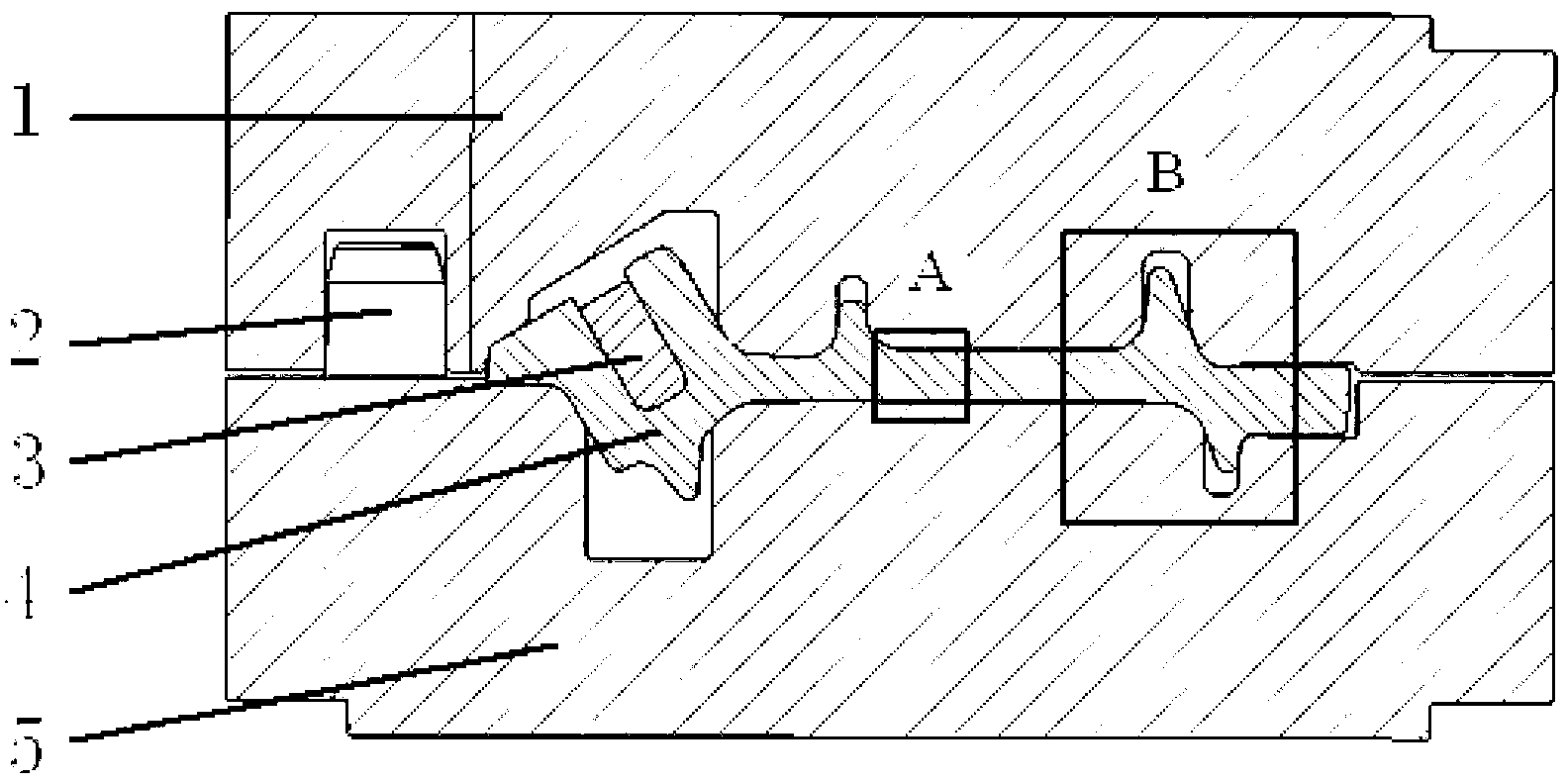 Technology for reducing residual stress of complex aviation die forging through adopting local die pressing method