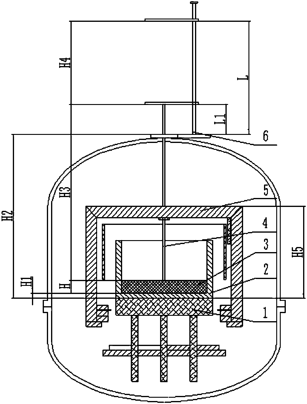 Crystal height measuring device for polycrystalline silicon ingot furnace