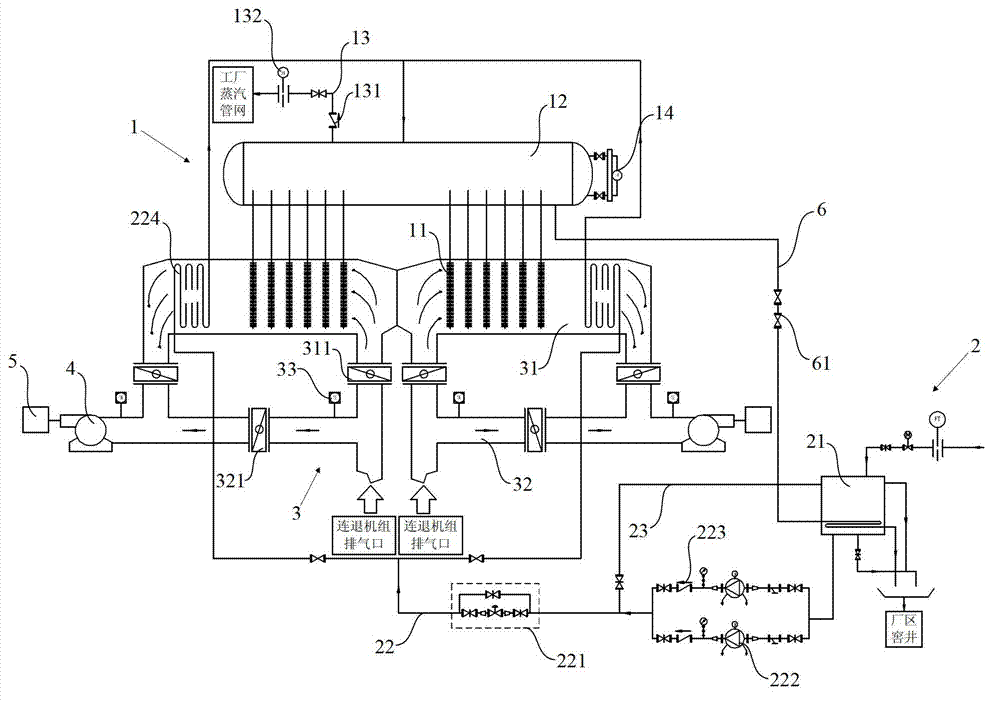 Continuous exhaust unit flue gas system