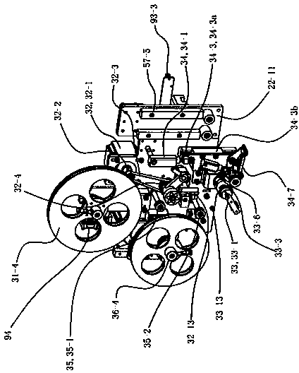 Feeding device of strip sticking machine