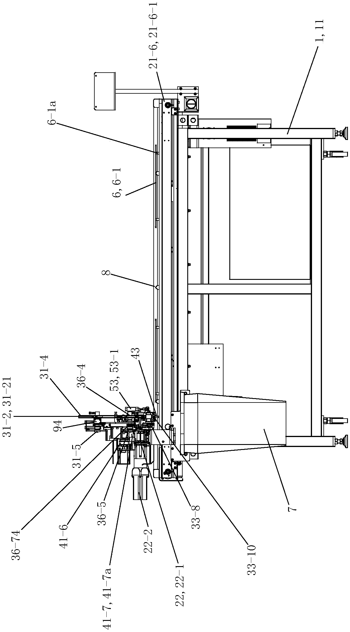 Feeding device of strip sticking machine