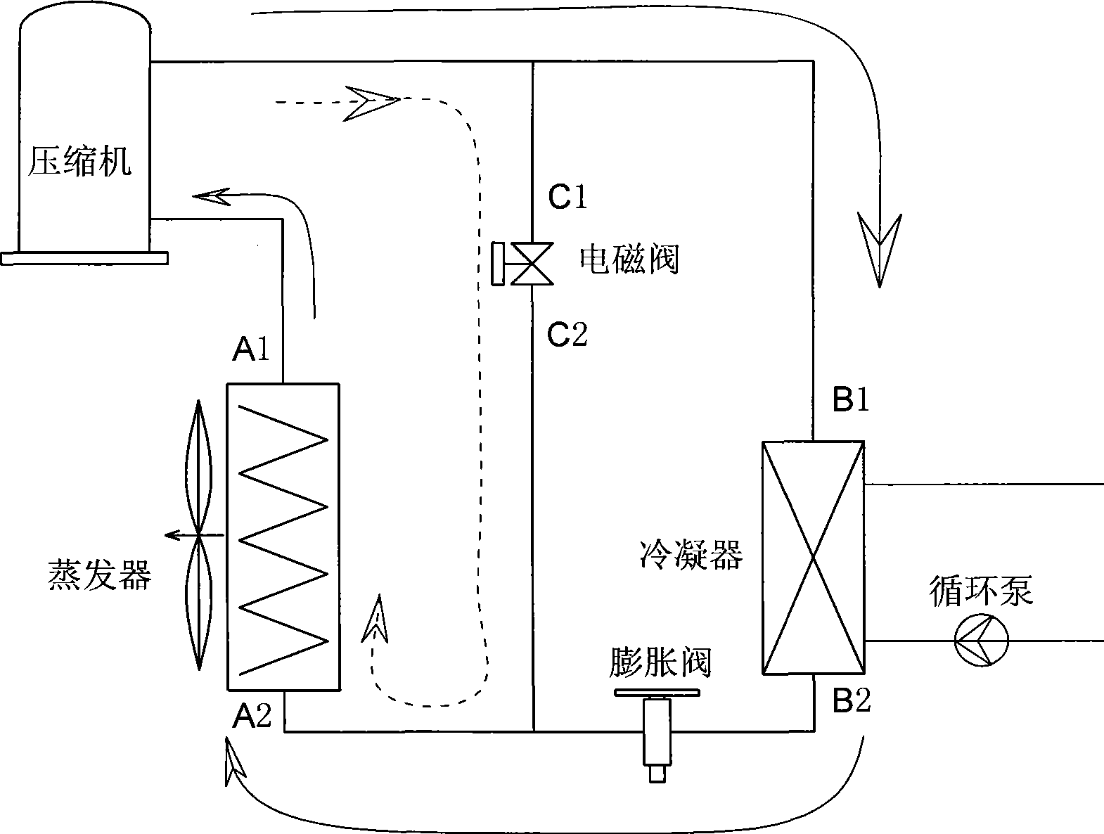 Hot gas defrosting method for air supply heat pump