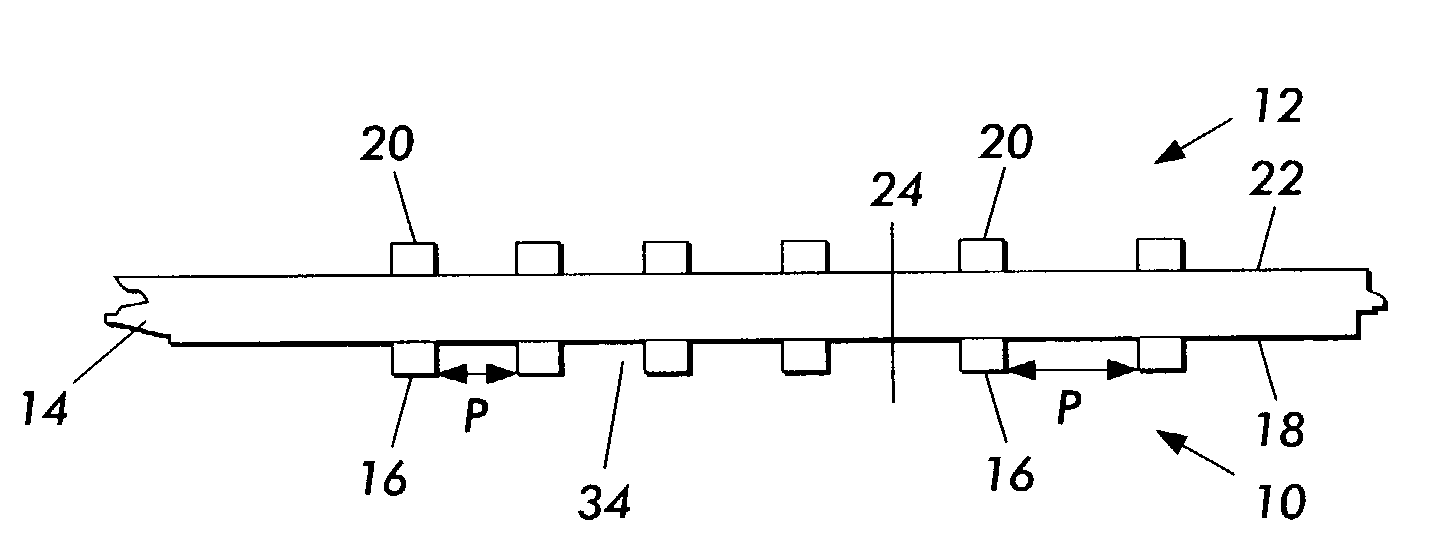 Anti-counterfeiting see-through moire security feature using frequency-varying patterns